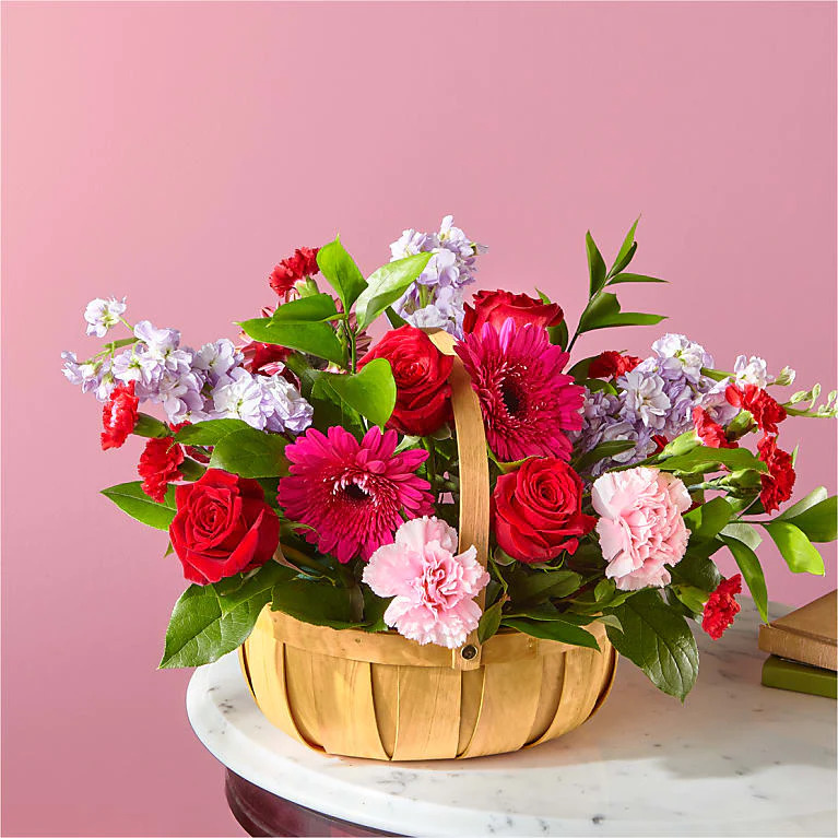 Pink Picnic Basket - Hosanna Flowers